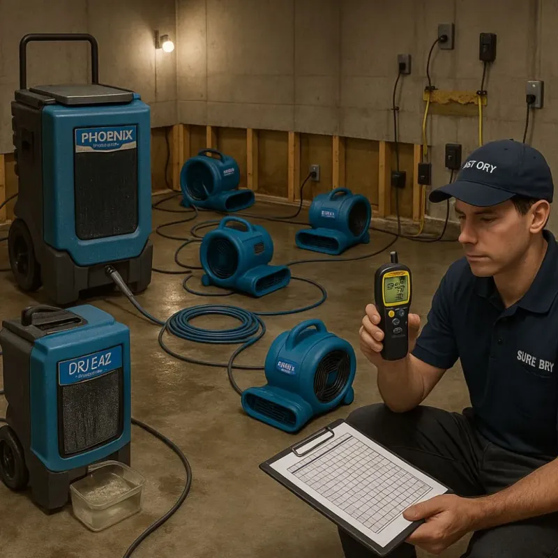 Structural Drying and Dehumidification process in Oldsmar, FL